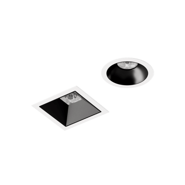 BK-PW - Black baffle, Perfect White flange BDL4 round and square