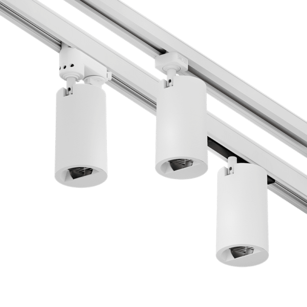 PW - Perfect White LCM-DW trackhead with GAIA G-Type adapter (left), JLH adapter (center), GAIA+ concealed adapter (right)