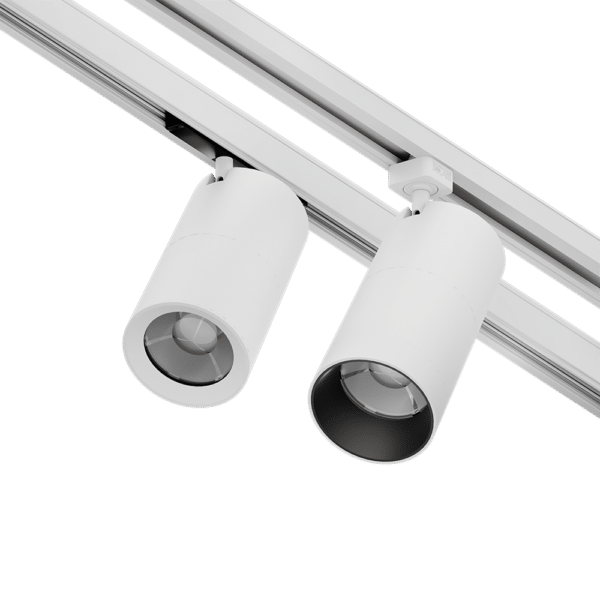 PW - Perfect White LCG with GAIA+ concealed adapter and standard ring (left), JLH adapter and matching snoot (right)