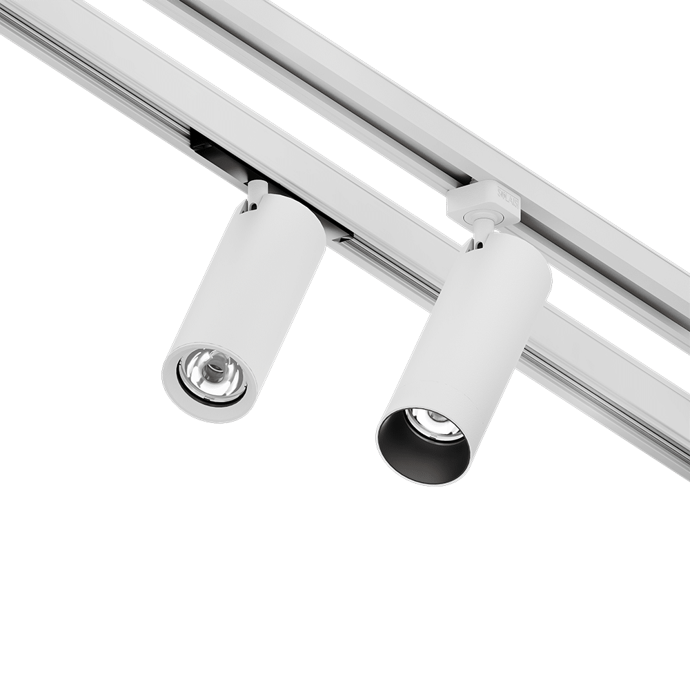 PW - Perfect White LCV with GAIA+ concealed adapter and standard ring (left), JLH adapter and matching snoot (right)