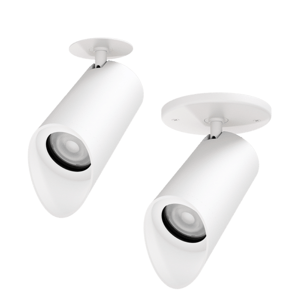 PW - Perfect White LCM-ASN canopy mount head (right) and discreet canopy (Left)
