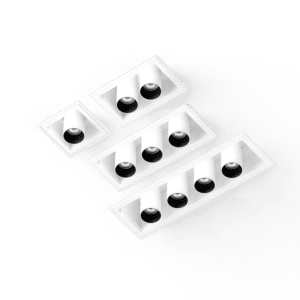 Open Microflange (OM) SAR Small Array Family in Perfect White (PW) with matching snoot (SN)