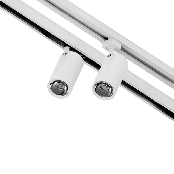 PW - Perfect White PXS trackhead with GAIA+ concealed adapter (left) and JLH adapter (right)